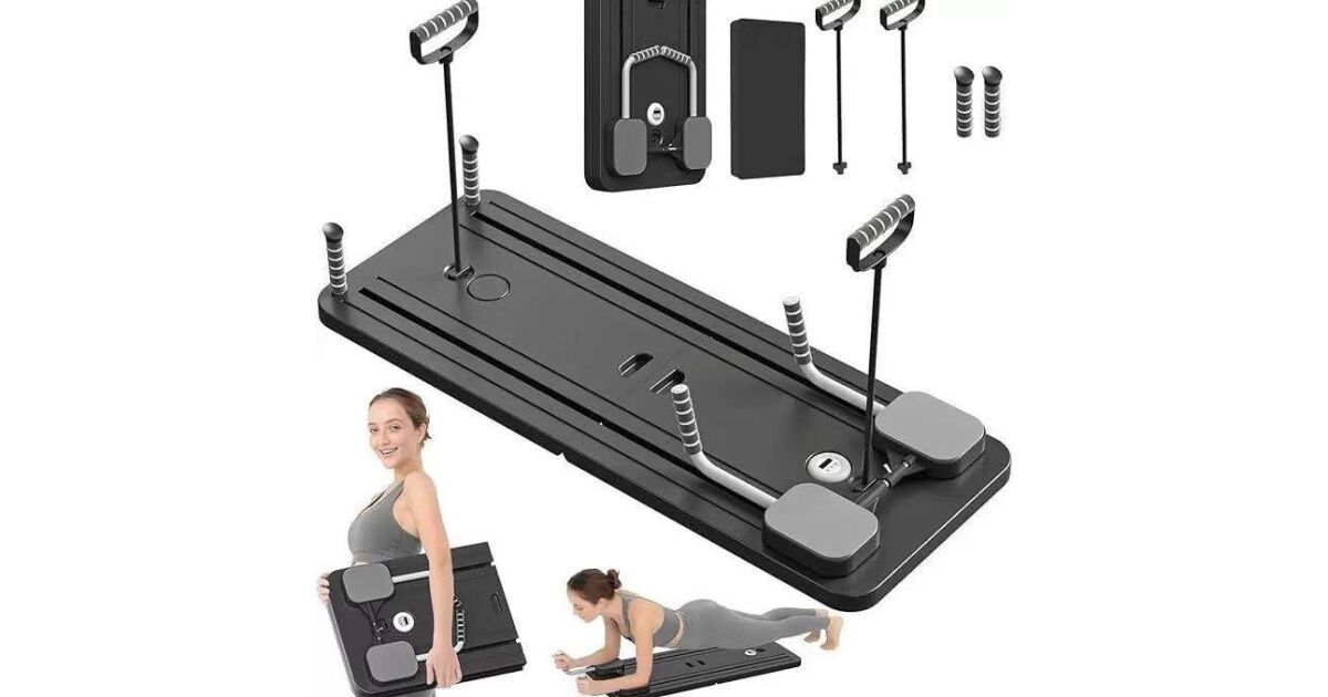 A pilates pad kiterítve és összecsukva a forgalmazó termékfotóján